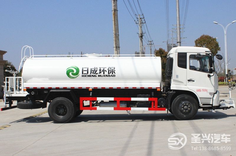 東風天錦12方環衛灑水車-自動水炮