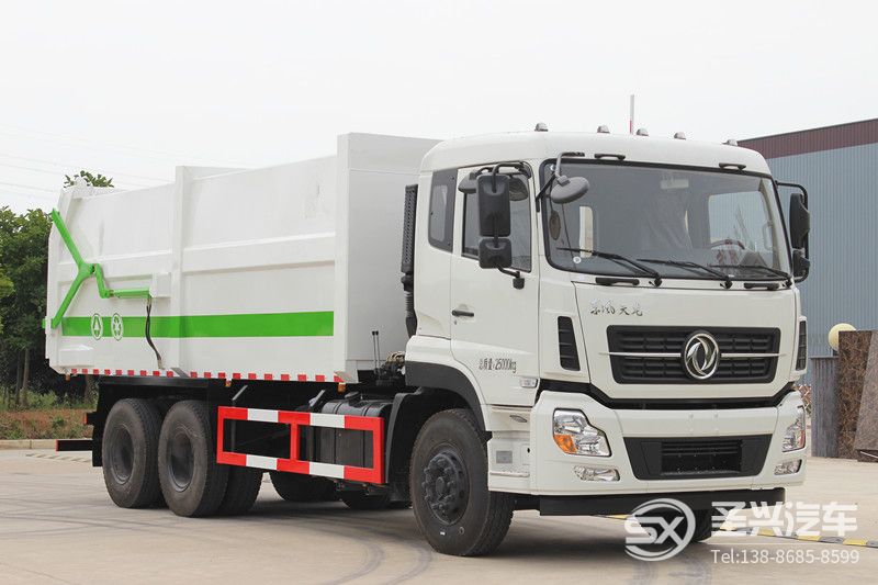東風天龍后雙橋對接式壓縮垃圾轉運車