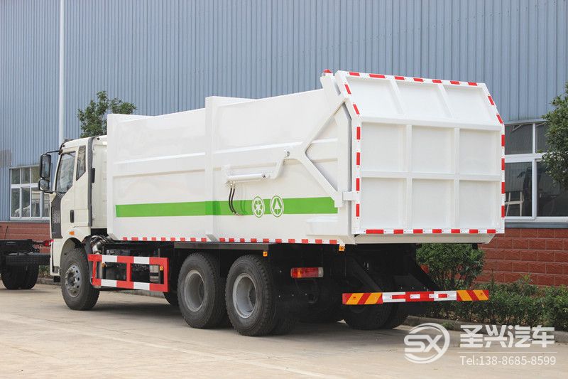 解放J6后雙橋對接式壓縮垃圾轉運車