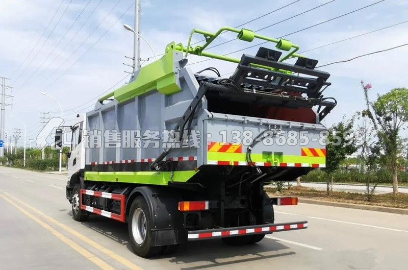 國六東風天錦后翻桶無泄漏壓縮式垃圾車