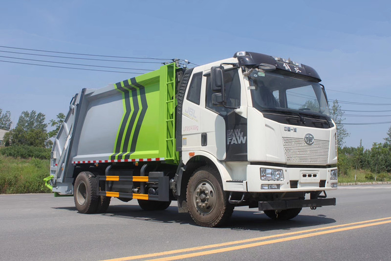 國六-解放J6L后裝14方壓縮式垃圾車
