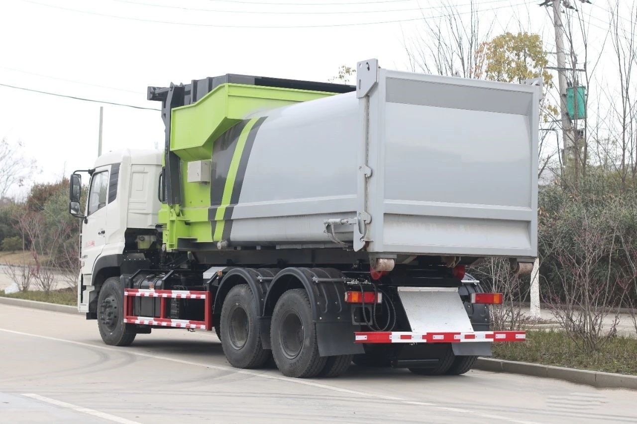 東風天龍VL后雙橋勾臂垃圾車 20方